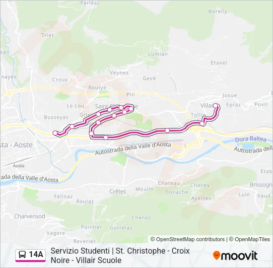 14A Bus Line Map
