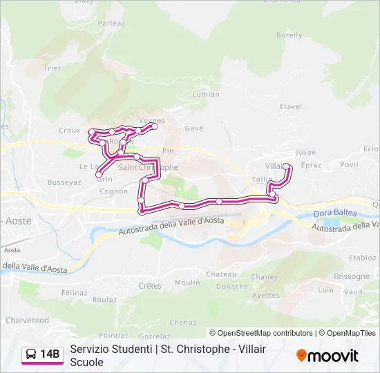 14B Bus Line Map