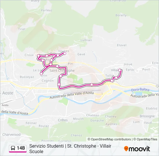 14B Bus Line Map