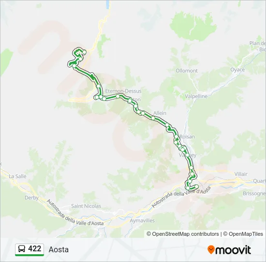 Percorso linea bus 422