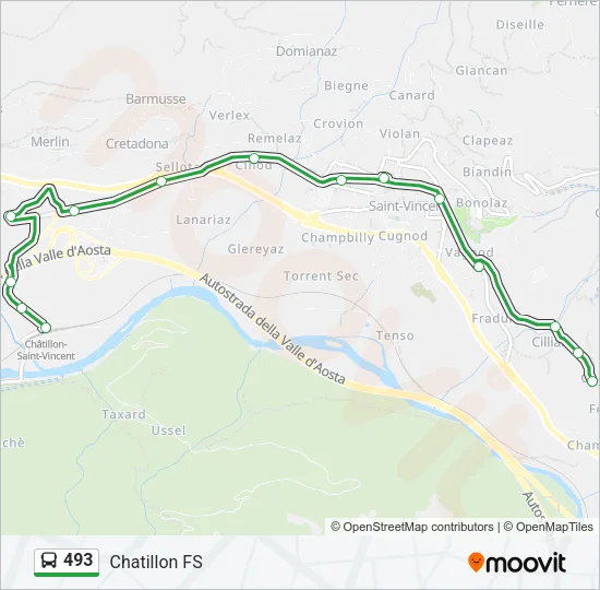 493 Bus Line Map