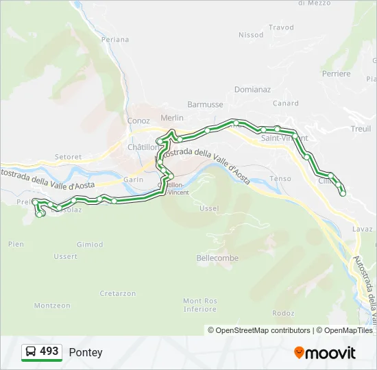 493 Bus Line Map