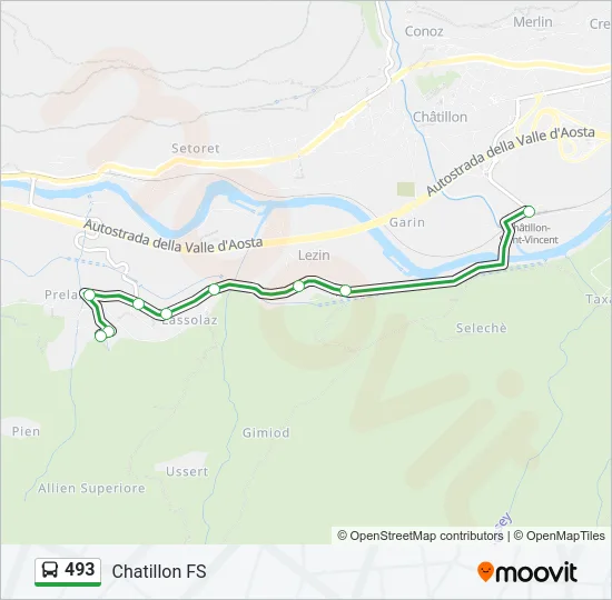 493 Bus Line Map