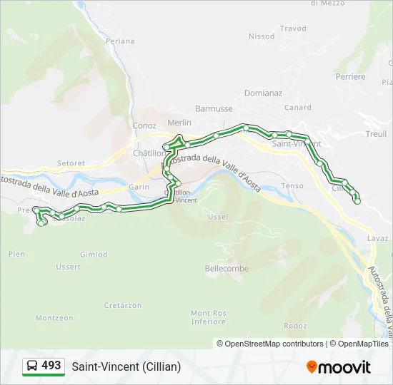 493 Bus Line Map