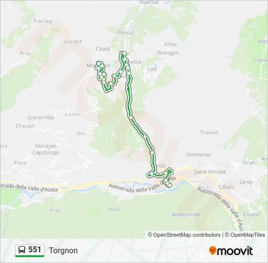 551 Bus Line Map
