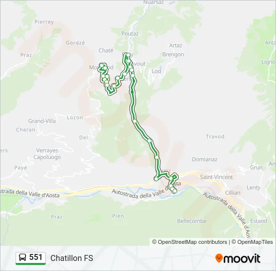 551 Bus Line Map