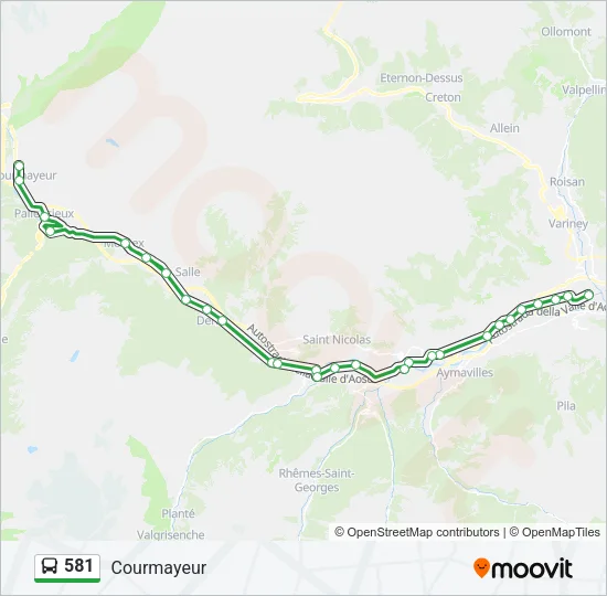 581 Bus Line Map
