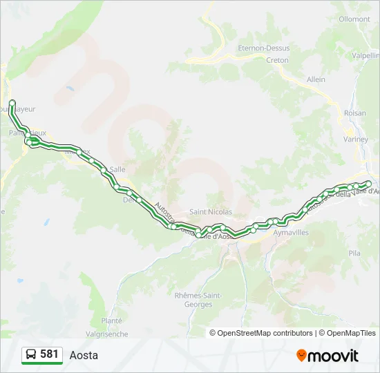 581 Bus Line Map