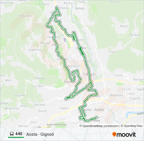 440 Bus Line Map