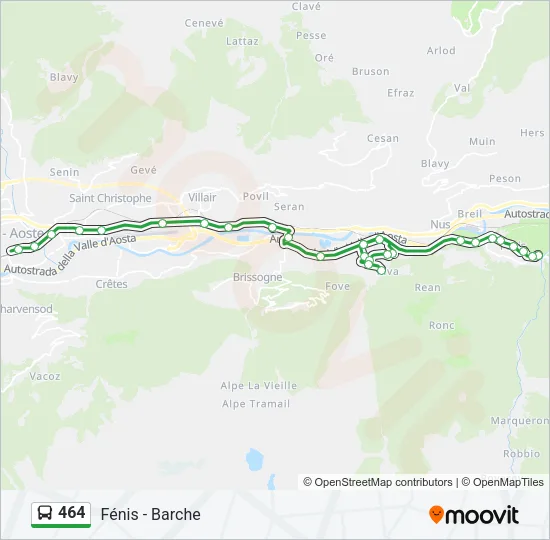 464 Bus Line Map