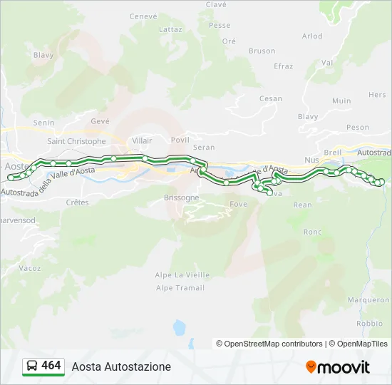 464 Bus Line Map