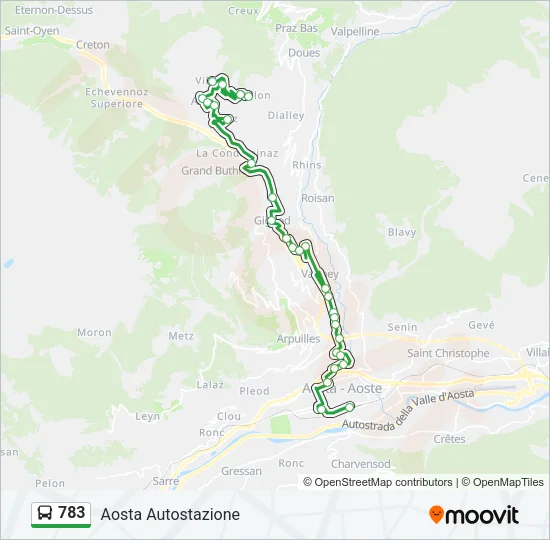 783 Bus Line Map
