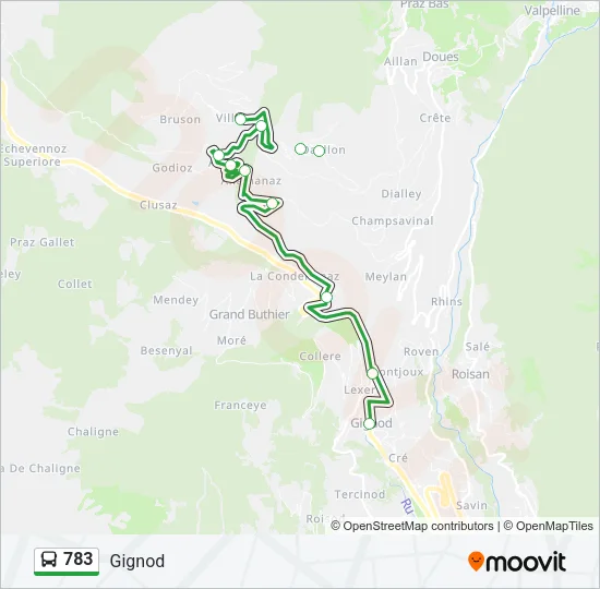 783 Bus Line Map