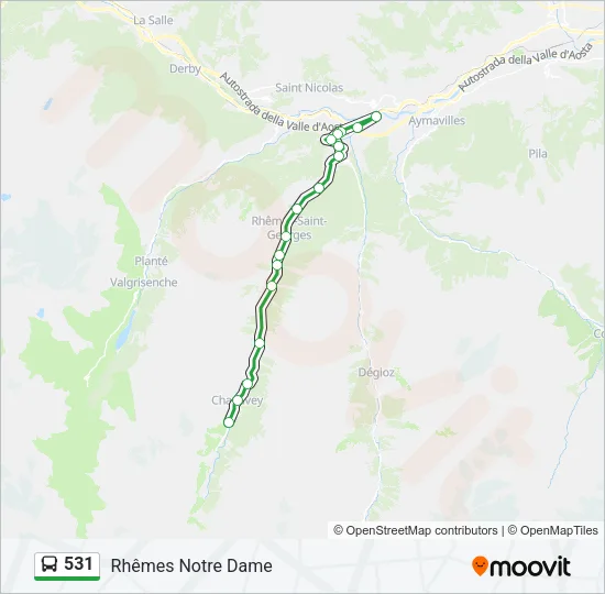 531 Bus Line Map