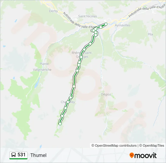 531 Bus Line Map