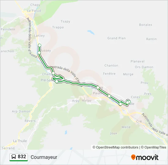 832 Bus Line Map