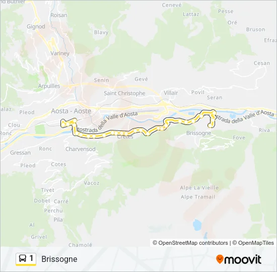 1 Bus Line Map