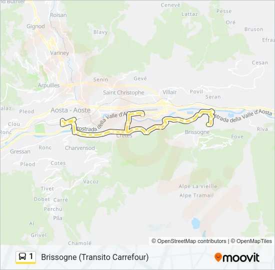 1 Bus Line Map