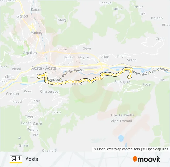 1 Bus Line Map