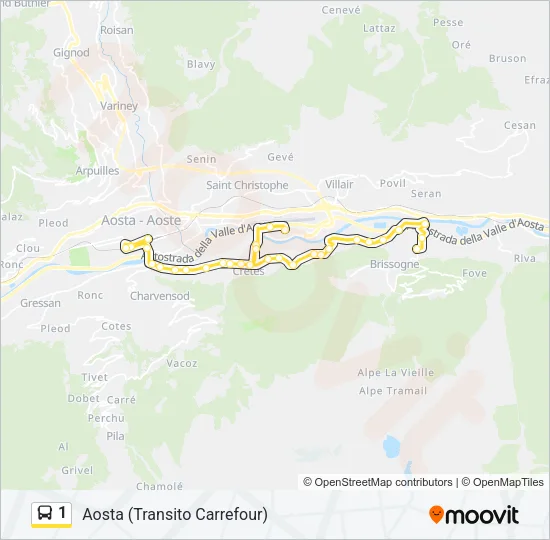 1 Bus Line Map