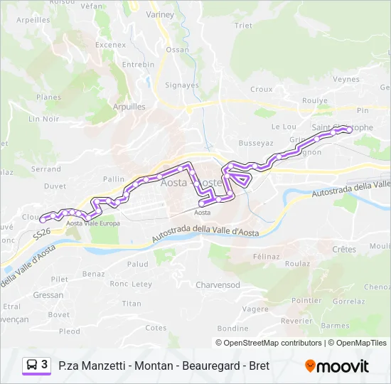 3 Bus Line Map
