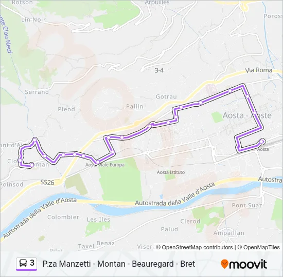 3 Bus Line Map