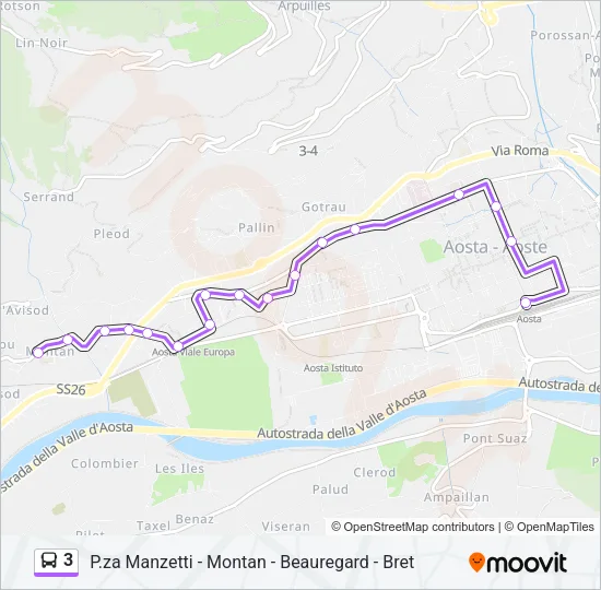 3 Bus Line Map