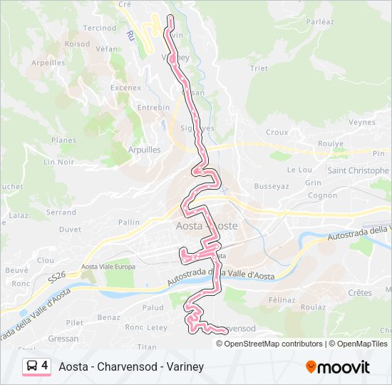 Percorso linea bus 4