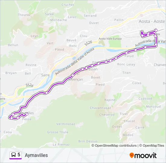5 Bus Line Map