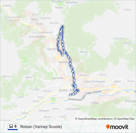 6 Bus Line Map