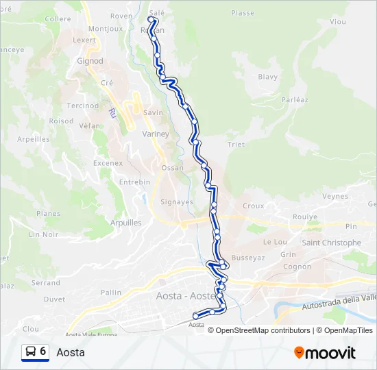 6 Bus Line Map