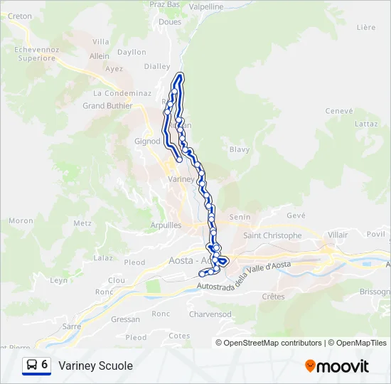6 Bus Line Map