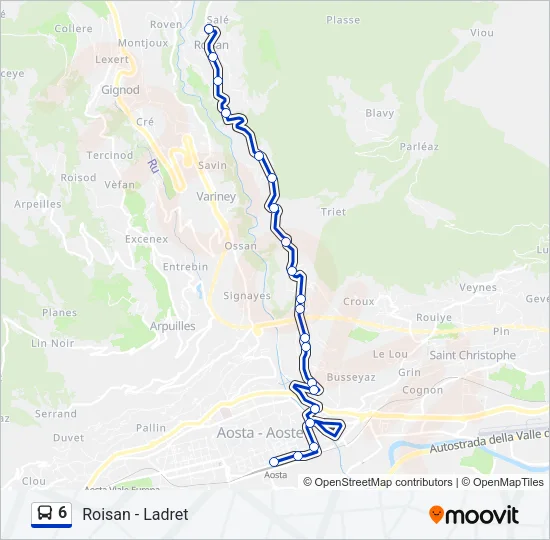 6 Bus Line Map