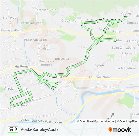 9 Bus Line Map