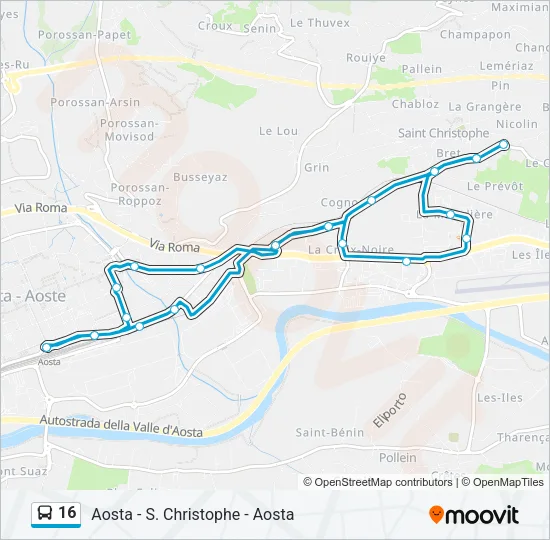 16 Bus Line Map