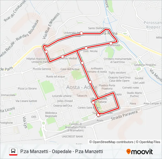 NAVETTA ROSSA Bus Line Map