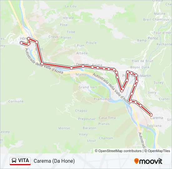 VITA Bus Line Map