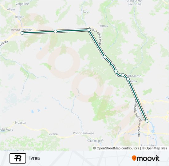 Percorso linea treno R