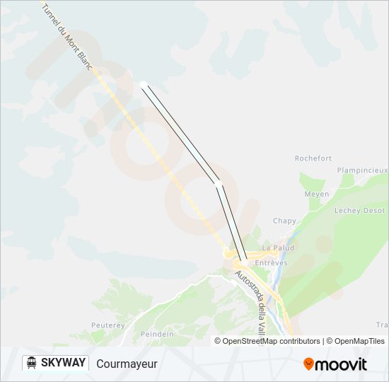 Percorso linea funivia SKYWAY