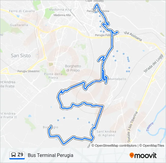 Z9 Bus Line Map