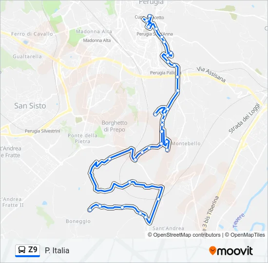 Z9 Bus Line Map