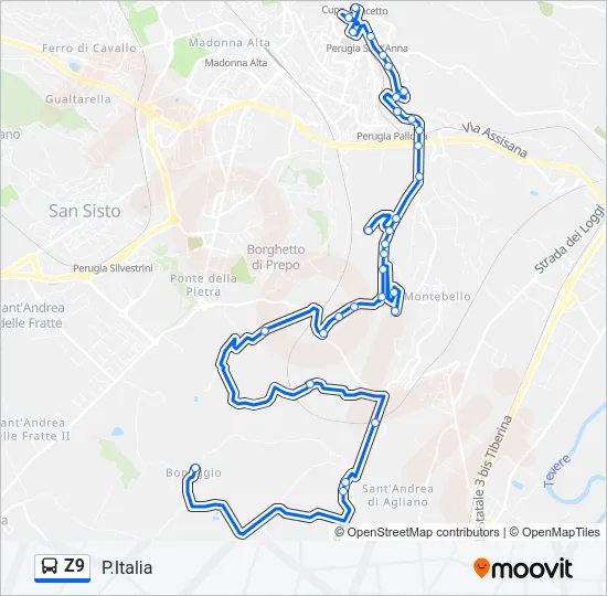 Z9 Bus Line Map