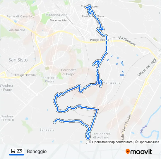 Z9 Bus Line Map