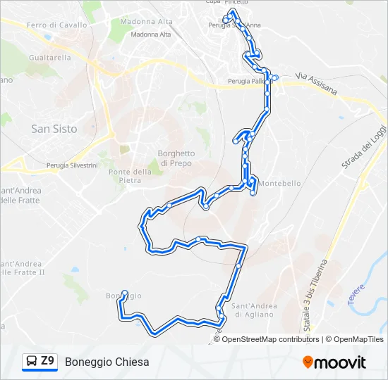 Z9 Bus Line Map