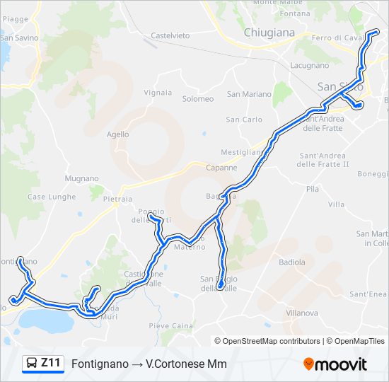 Z11 bus Line Map