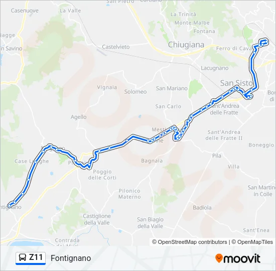 Z11 Bus Line Map