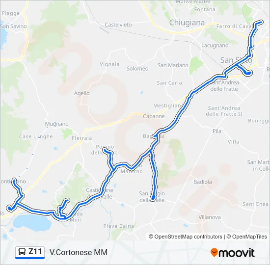 Z11 Bus Line Map
