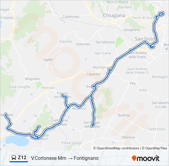 Z12 bus Line Map