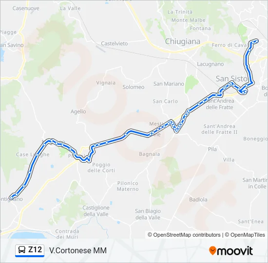 Z12 Bus Line Map