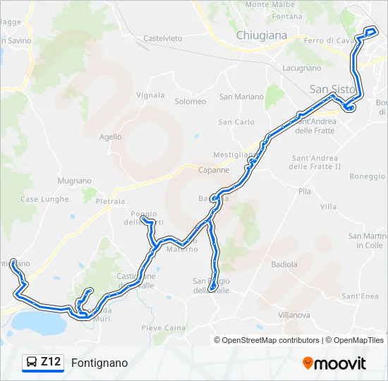 Z12 Bus Line Map